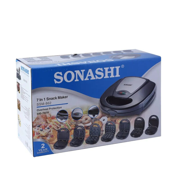 Sonashi Panineuse Multi Grill 7 En 1 Et Machine A Collations Multiples Ssm-862